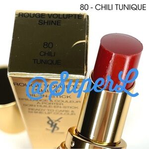 NEW YSL Yves Saint Laurent Rouge Volupté Shine Lipstick 80 Chili Tunique Red Lip